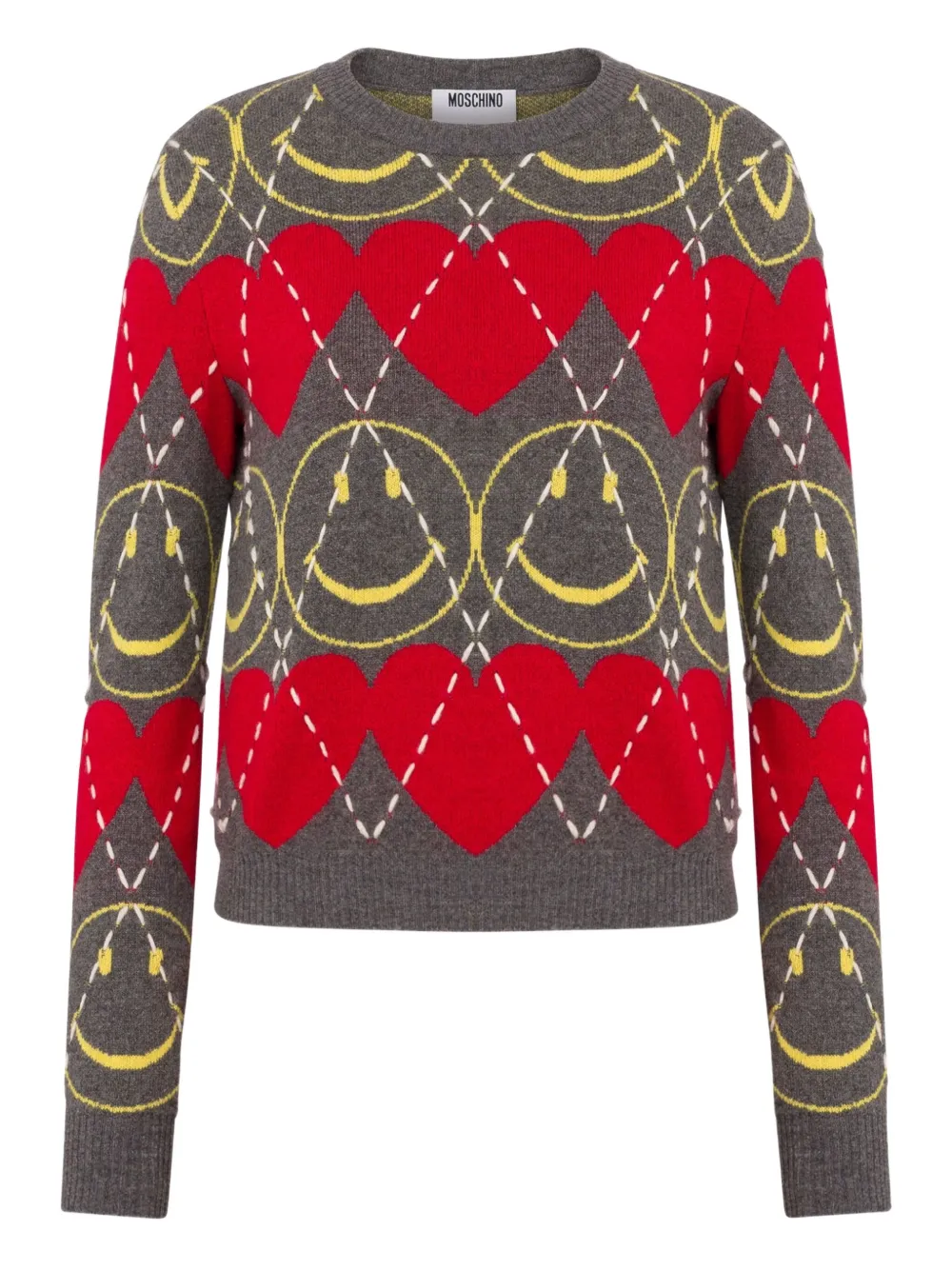 Smiley face-patterned sweater