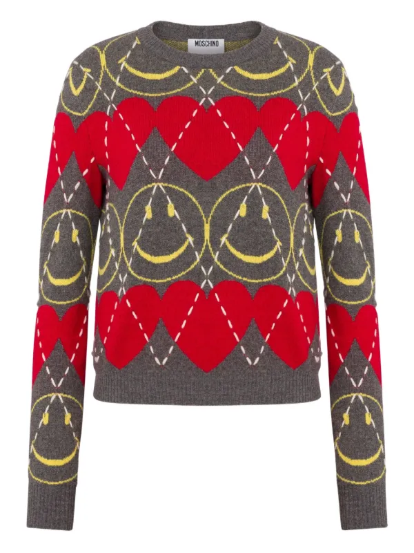 Moschino x Smiley パターン セーター | グレー | FARFETCH JP