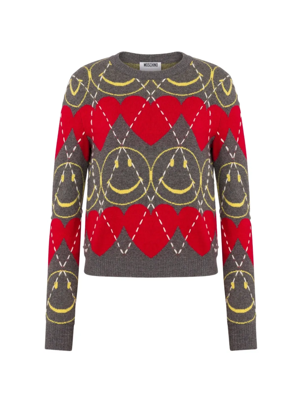 Moschino x Smiley trui met patroon Grijs