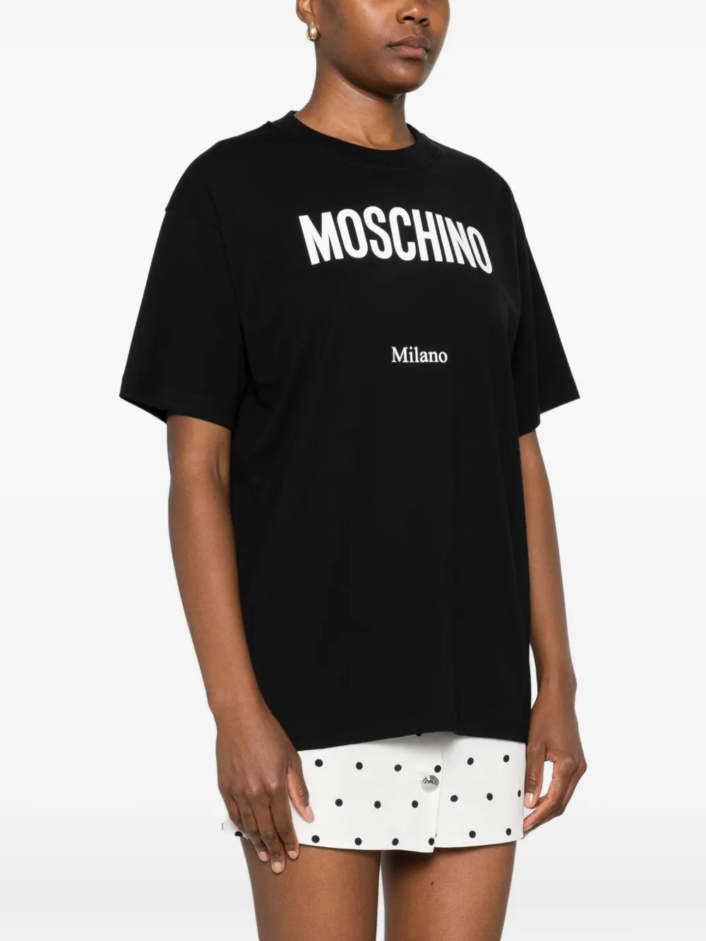 Moschino T-shirt met logo Zwart