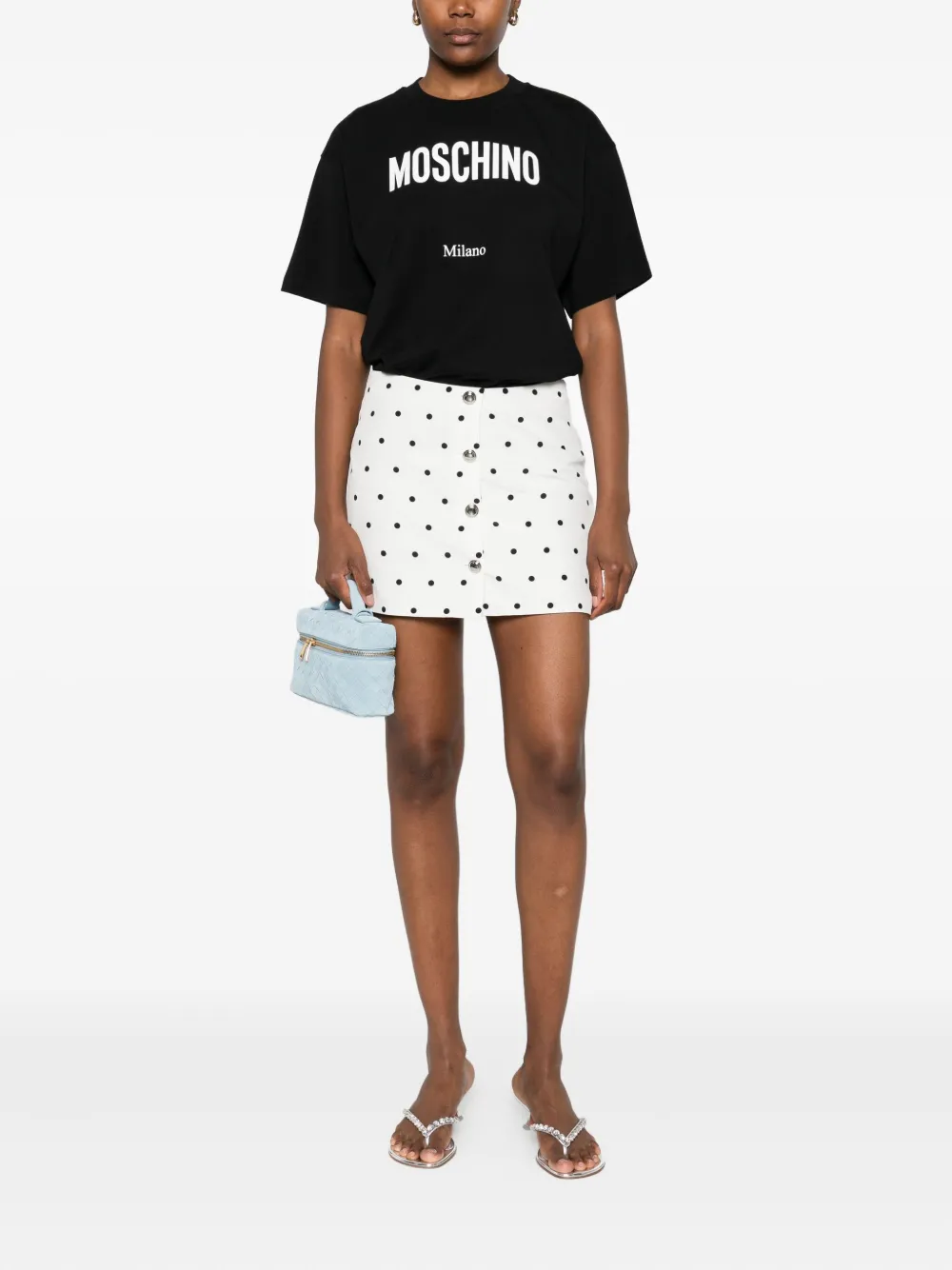 Moschino T-shirt met logo Zwart