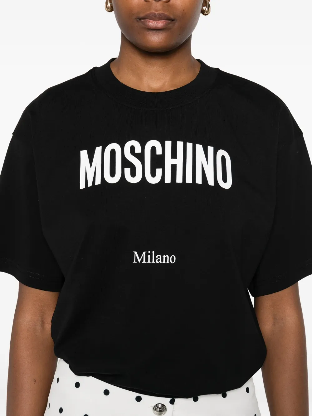 Moschino T-shirt met logo Zwart