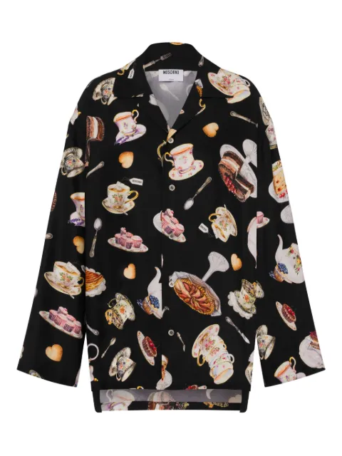 Moschino camisa estampada de seda