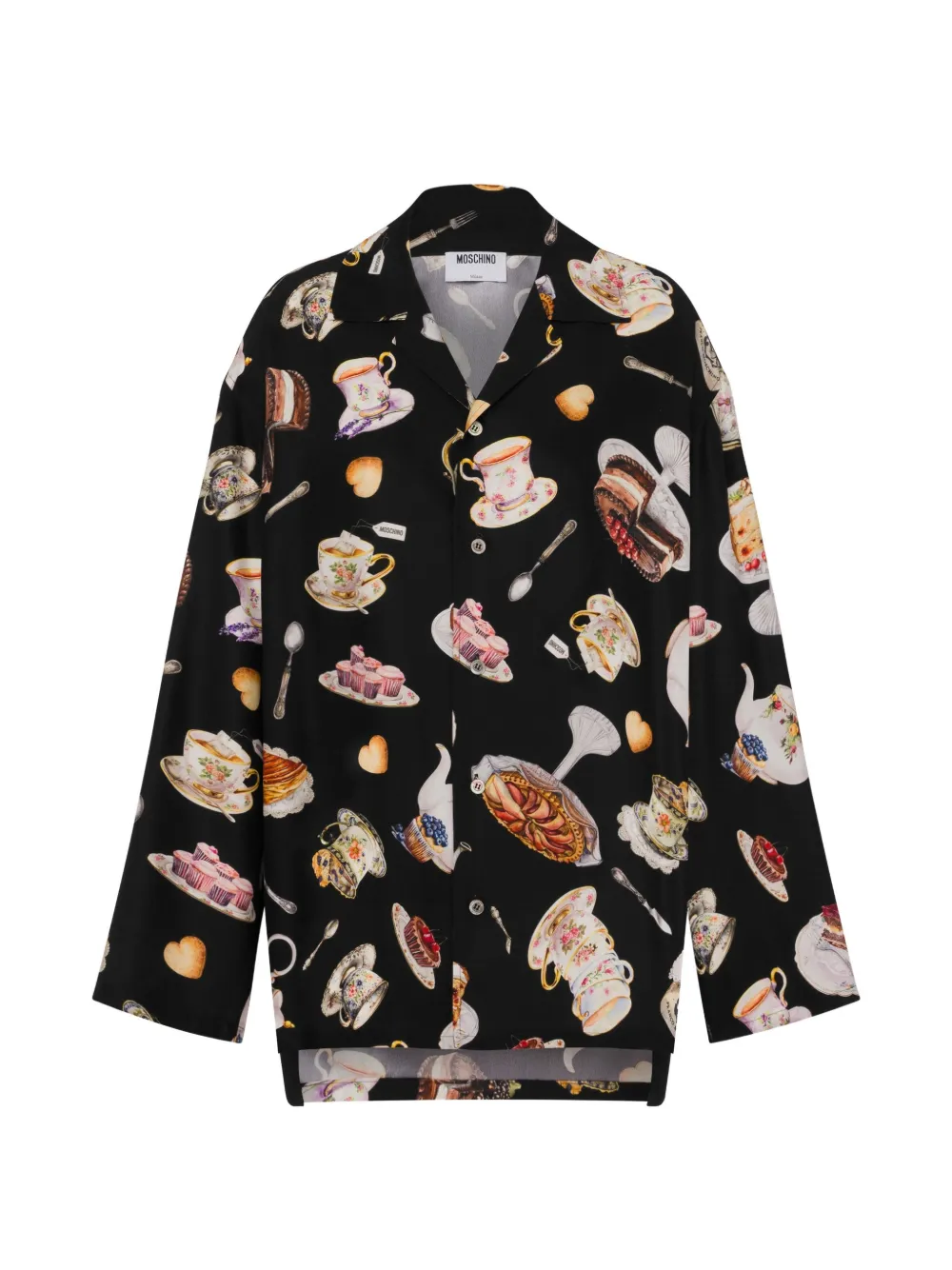 Moschino printed silk shirt - Black