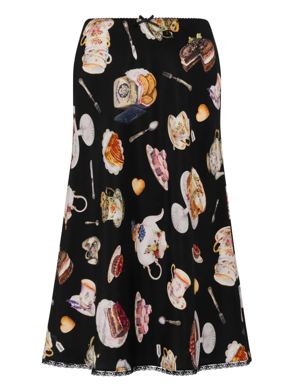 Moschino Midi-rok met dessertprint Zwart