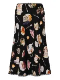 Moschino dessert-print midi skirt - Black