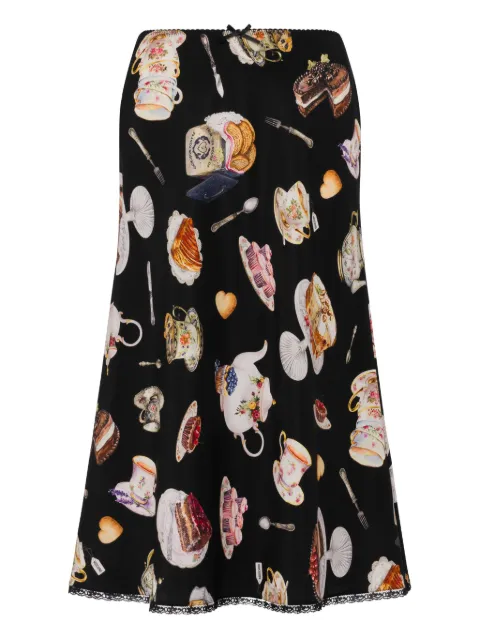 Moschino dessert-print midi skirt