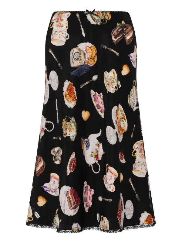 Moschino プリント スカート | ブラック | FARFETCH JP