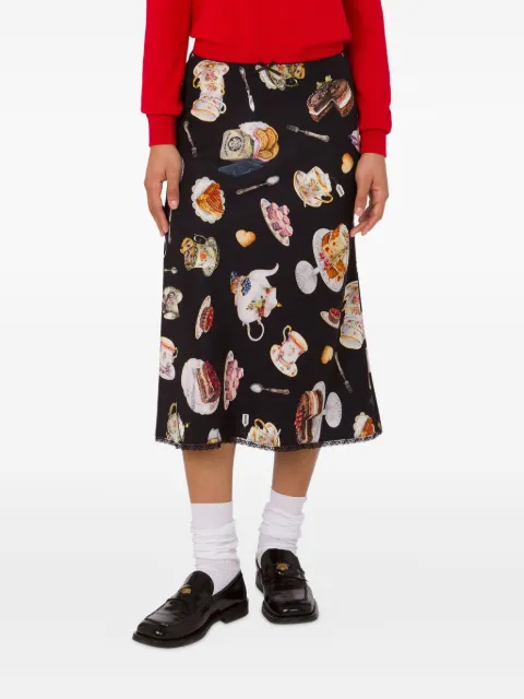 Moschino dessert-print midi skirt