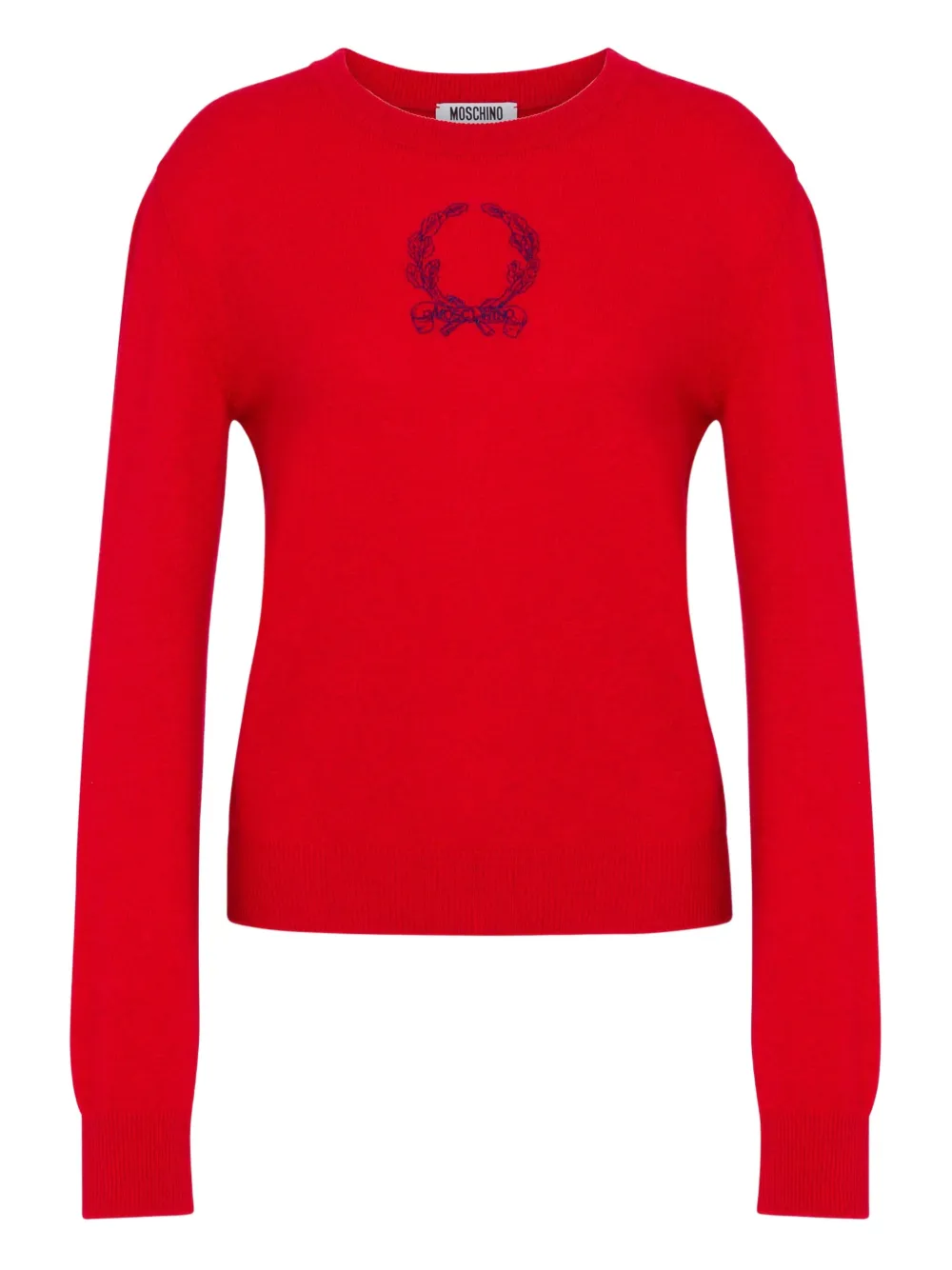 Moschino Laurel Crown trui verfraaid met logo Rood