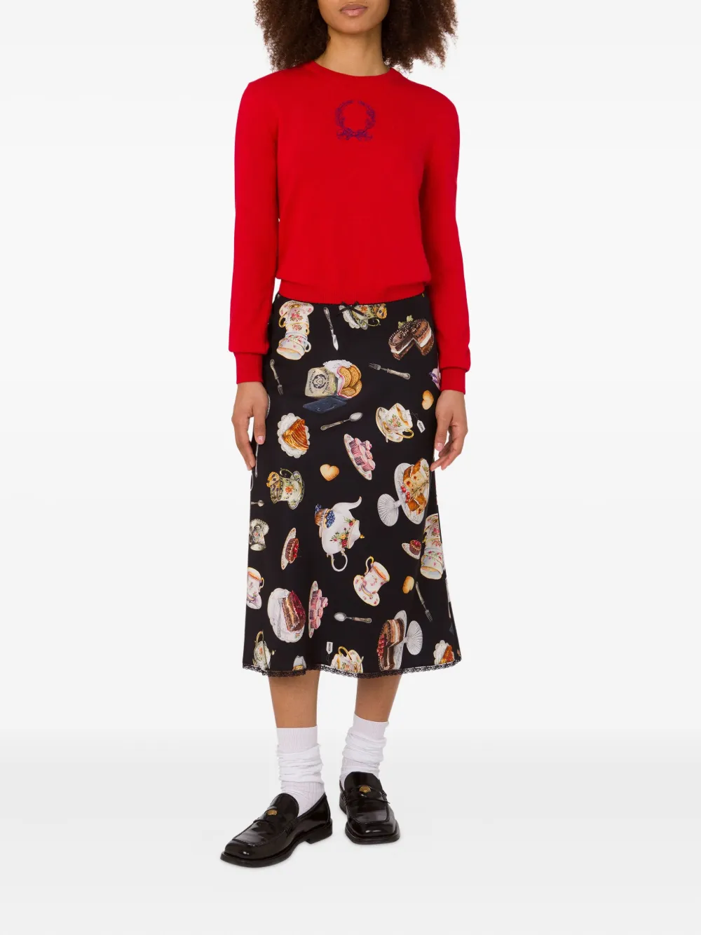 Moschino Laurel Crown trui verfraaid met logo Rood