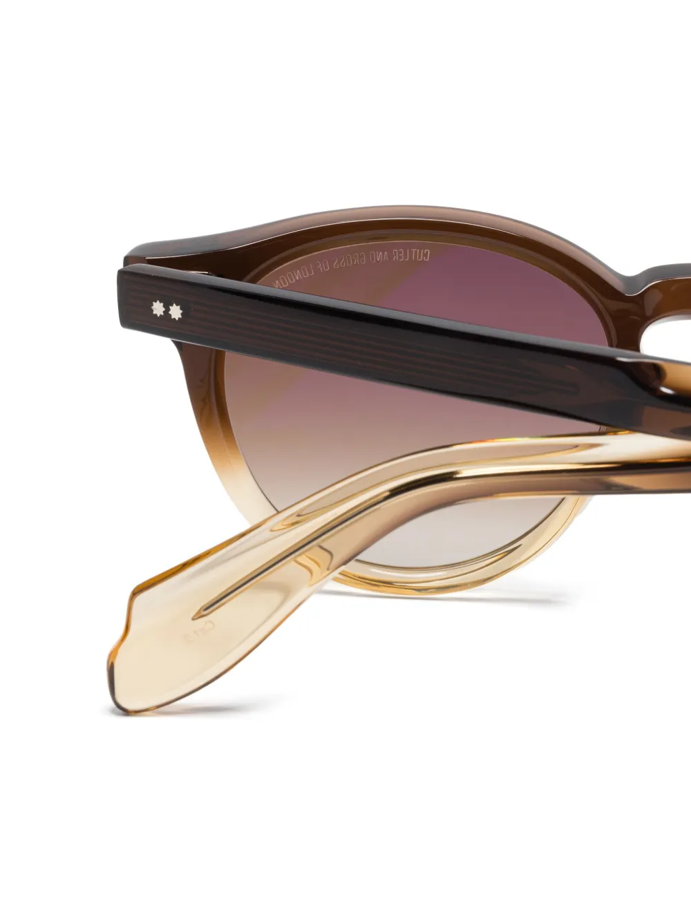 Cutler & Gross Zonnebril met rond montuur Bruin