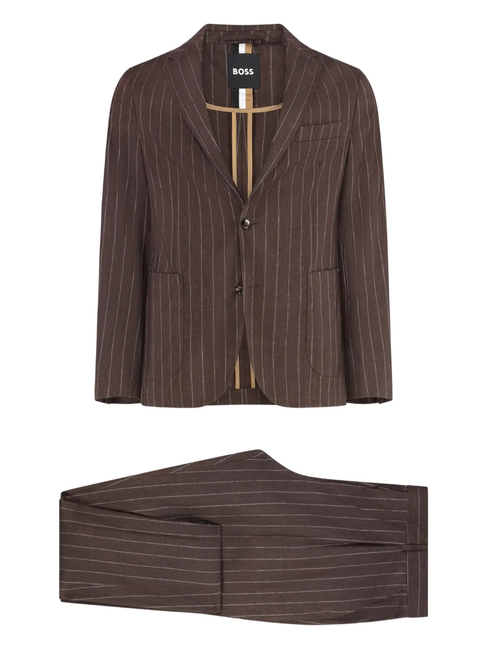 BOSS pinstriped tailored suit Bruin