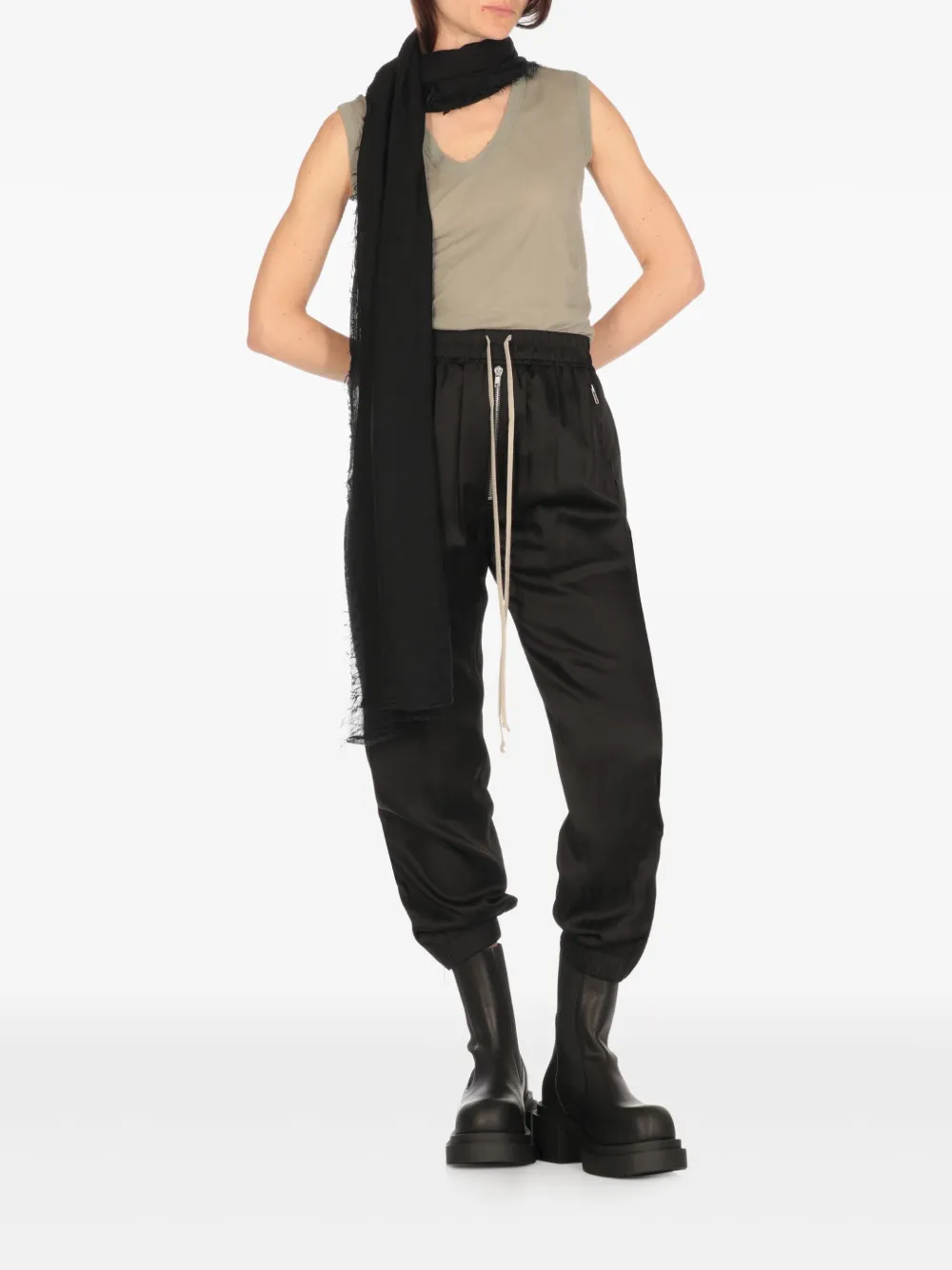 Rick Owens Sjaal met franje Zwart