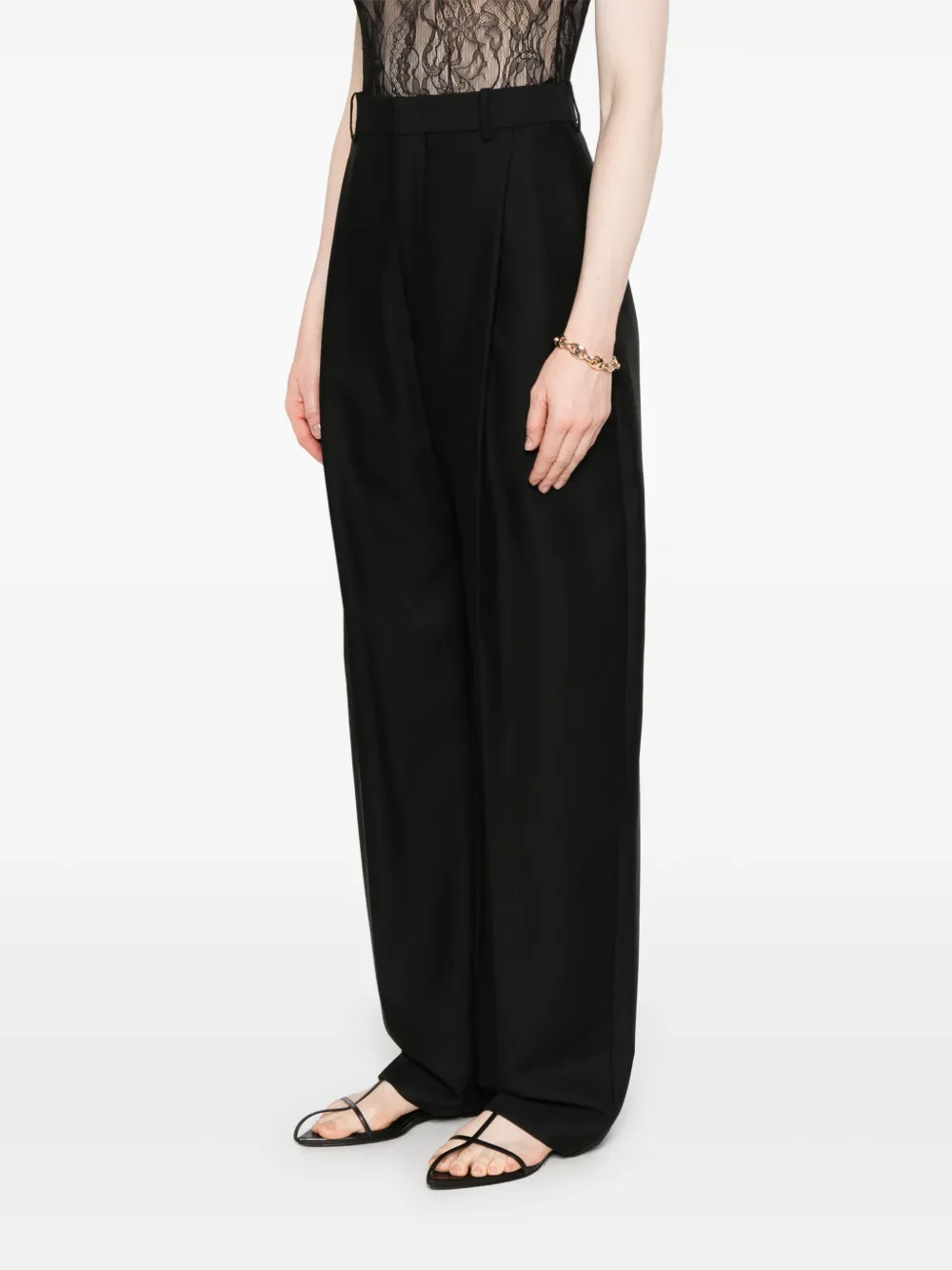 WARDROBE.NYC Broek met geplooid detail Zwart