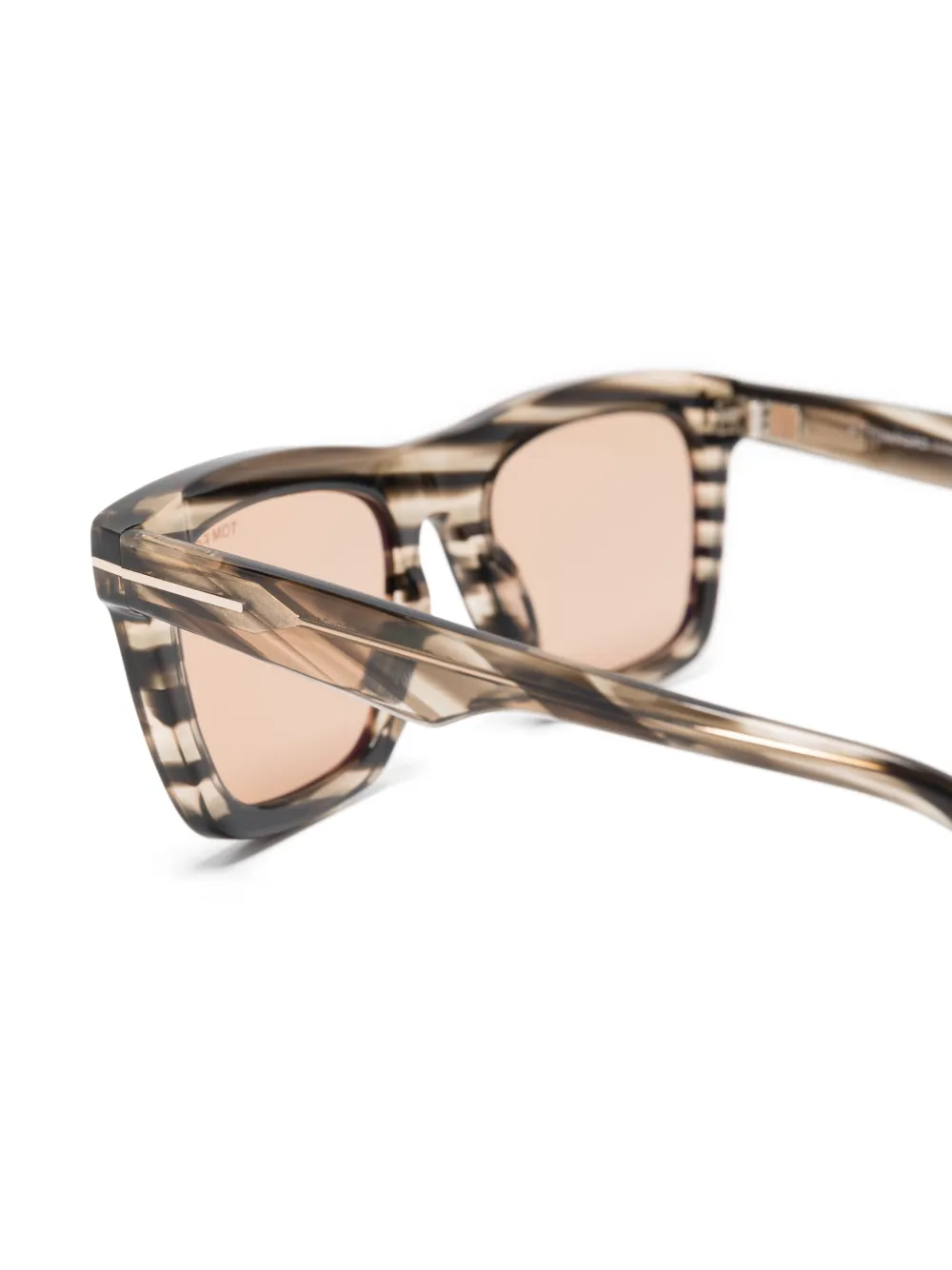 TOM FORD Eyewear Zonnebril met vierkant montuur Beige