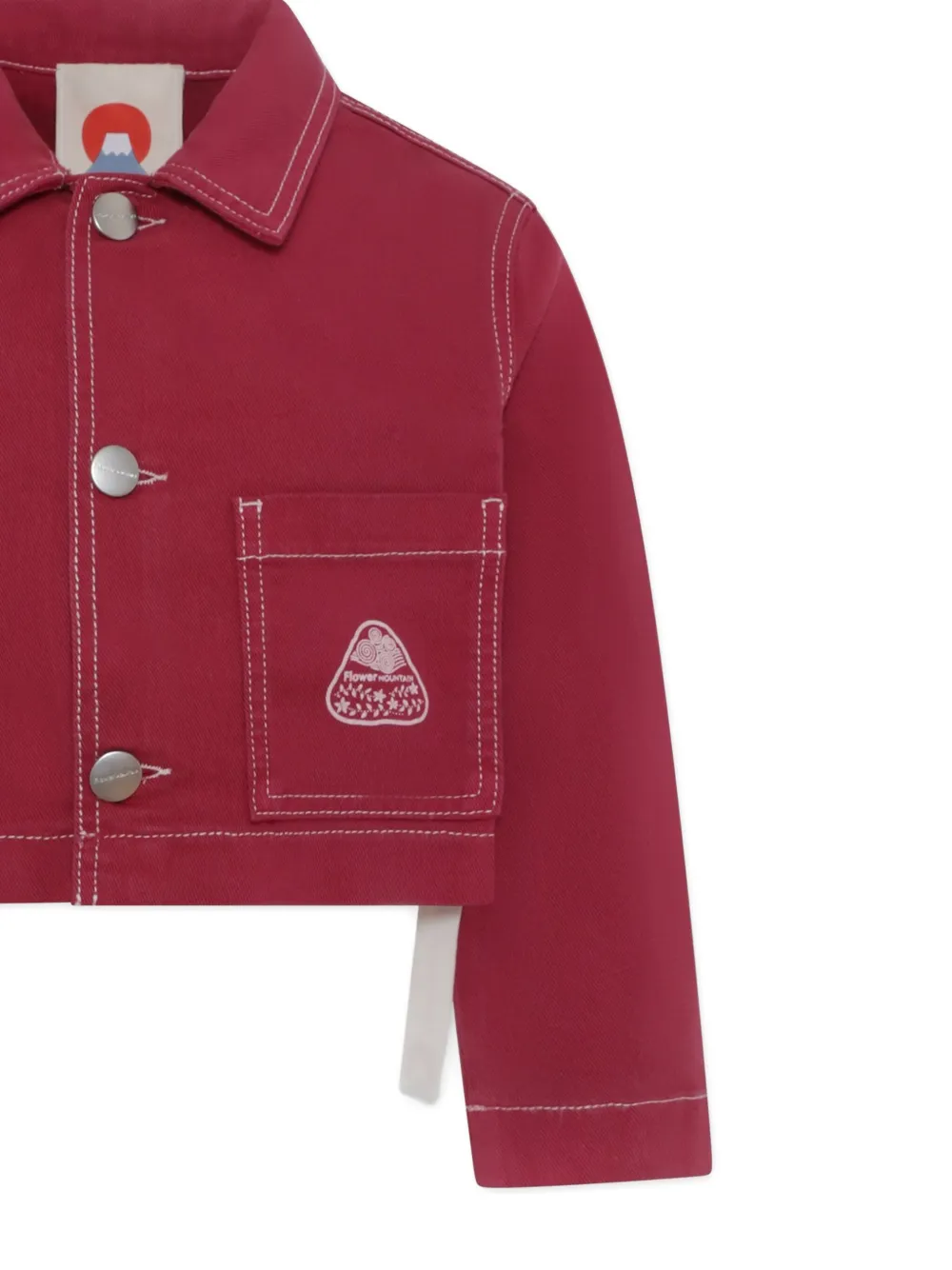 FLOWER MOUNTAIN CROPPED DENIM JACKET
