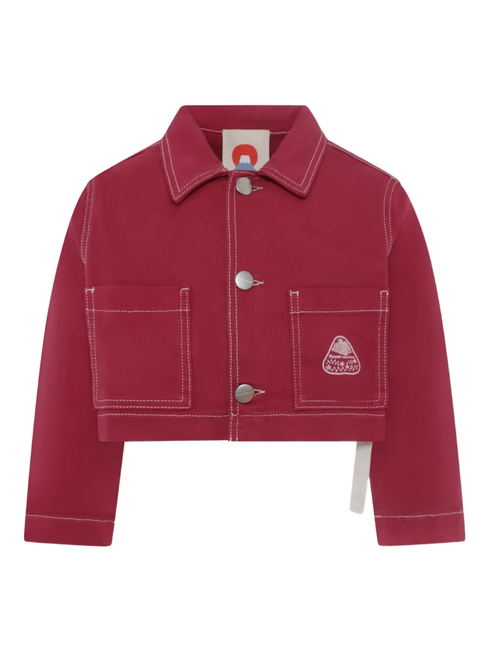 FLOWER MOUNTAIN CROPPED DENIM JACKET