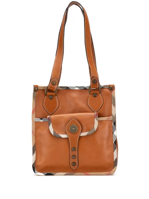 Burberry Pre-Owned 2000-2024 Nova Check Trimmed Leather tote bag