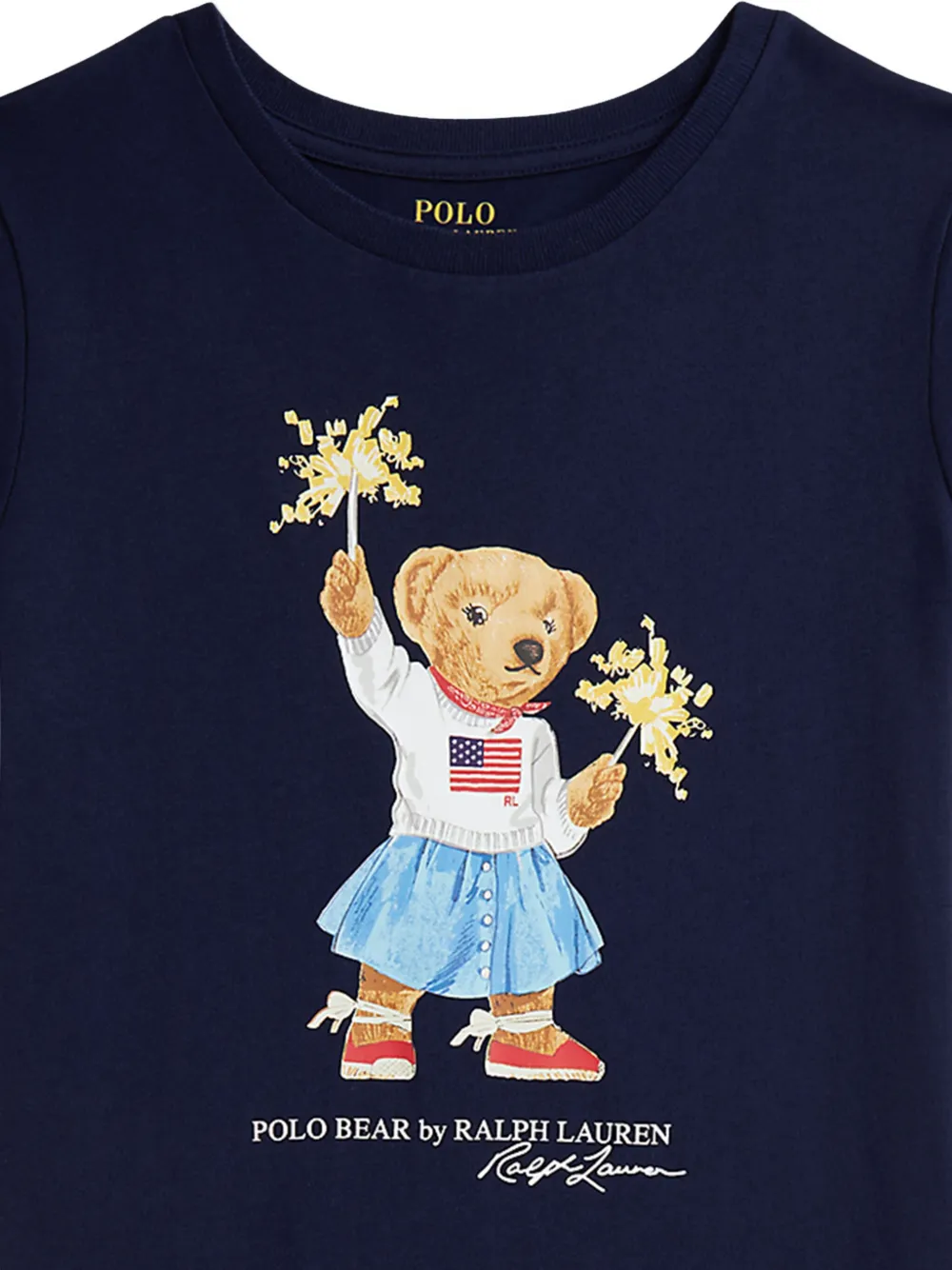 POLO RALPH LAUREN KIDS Polo Bear jurk met ruches Blauw