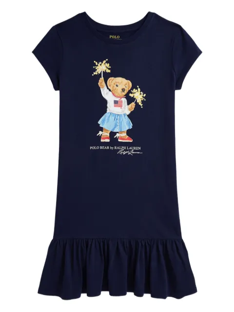 POLO RALPH LAUREN KIDS Polo Bear ruffled dress