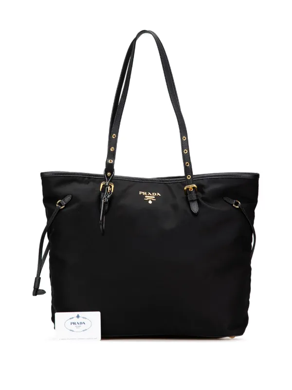 超美品 プラダ PRADA ナイロン トートバック ブラック レディース