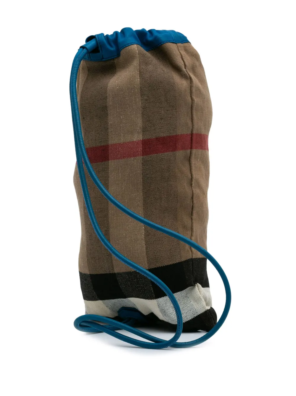 Pre-owned Burberry 2000-2017 Mega Check Canvas Drawstring Sling Bag Crossbody Bag