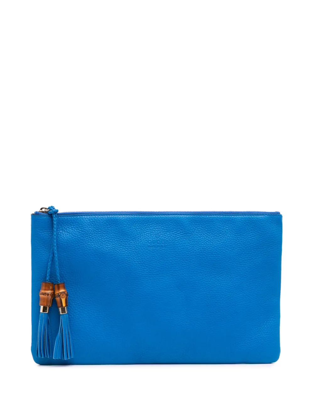 Pre-owned Gucci 2016-2024 Calfskin Bamboo Tassel Clutch Bag
