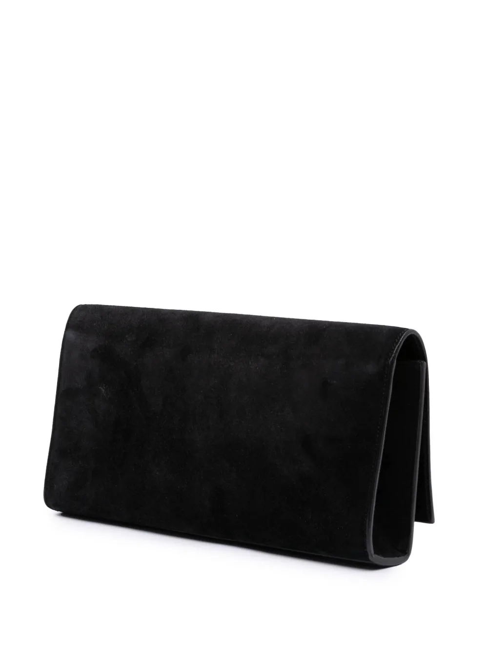 Pre-owned Saint Laurent 2014 Suede Classic Monogram Cassandre Tassel Clutch Bag