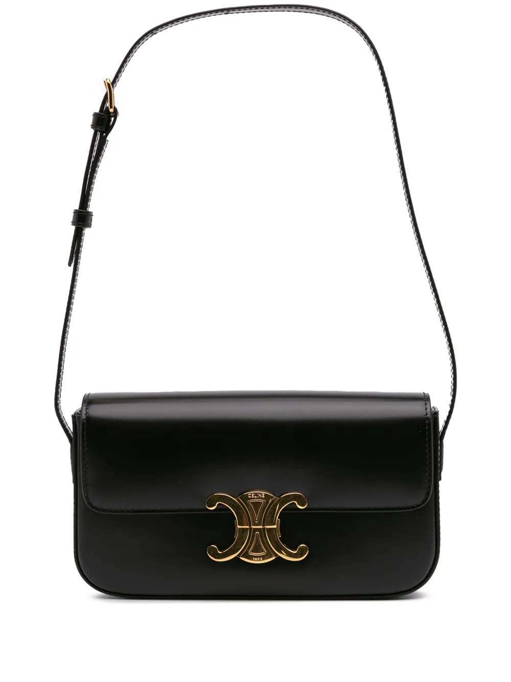 Pre-owned Celine 2023 Shiny Calfskin Triomphe Claude Shoulder Bag
