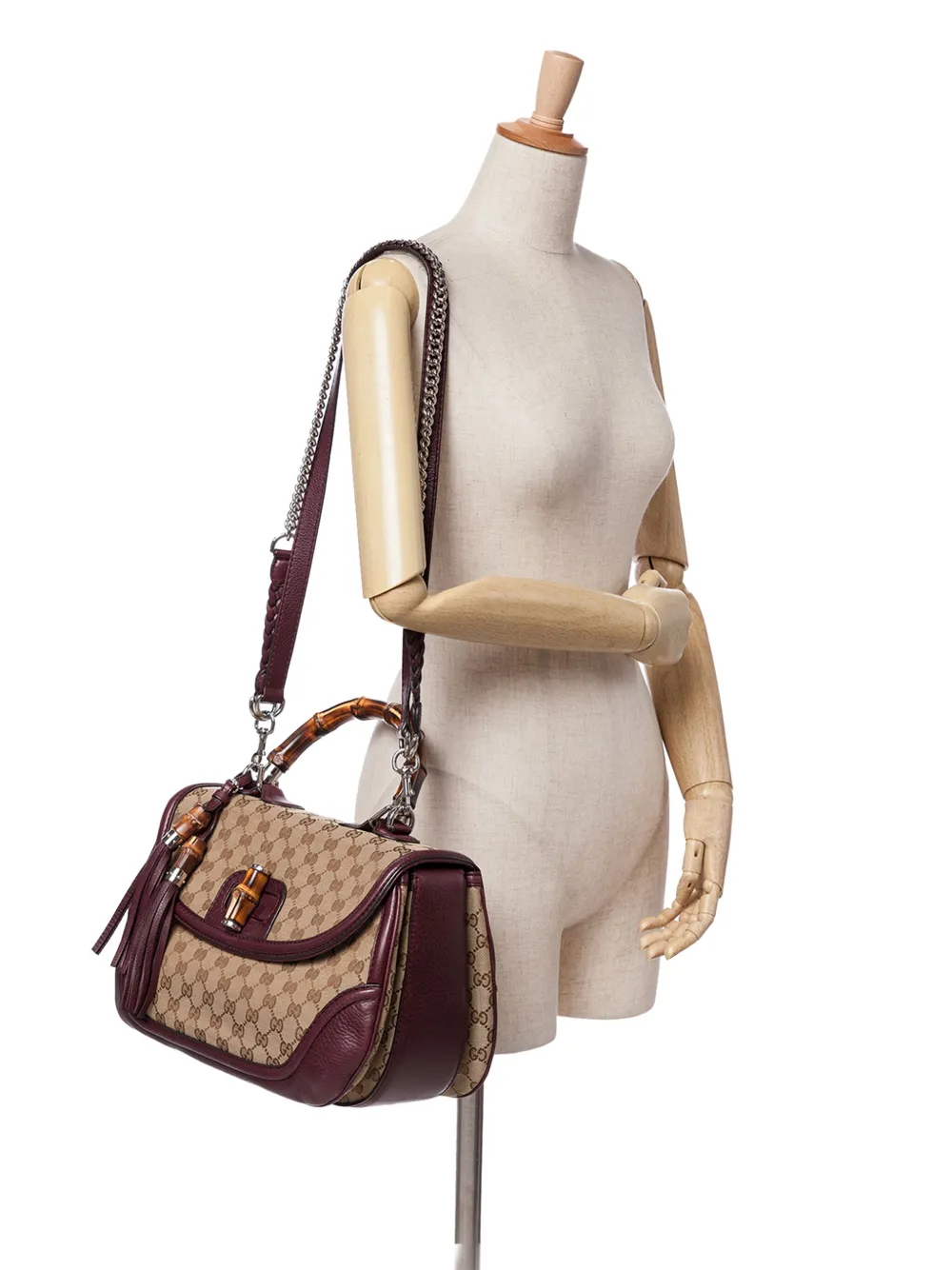 Gucci Pre-Owned 2016-2025 Large GG Canvas Bamboo satchel | Pre-Owned | Image 2