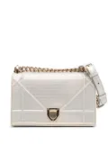 Christian Dior Pre-Owned 2018 Small Metallic Patent Microcannage Diorama Flap crossbody bag - Silver