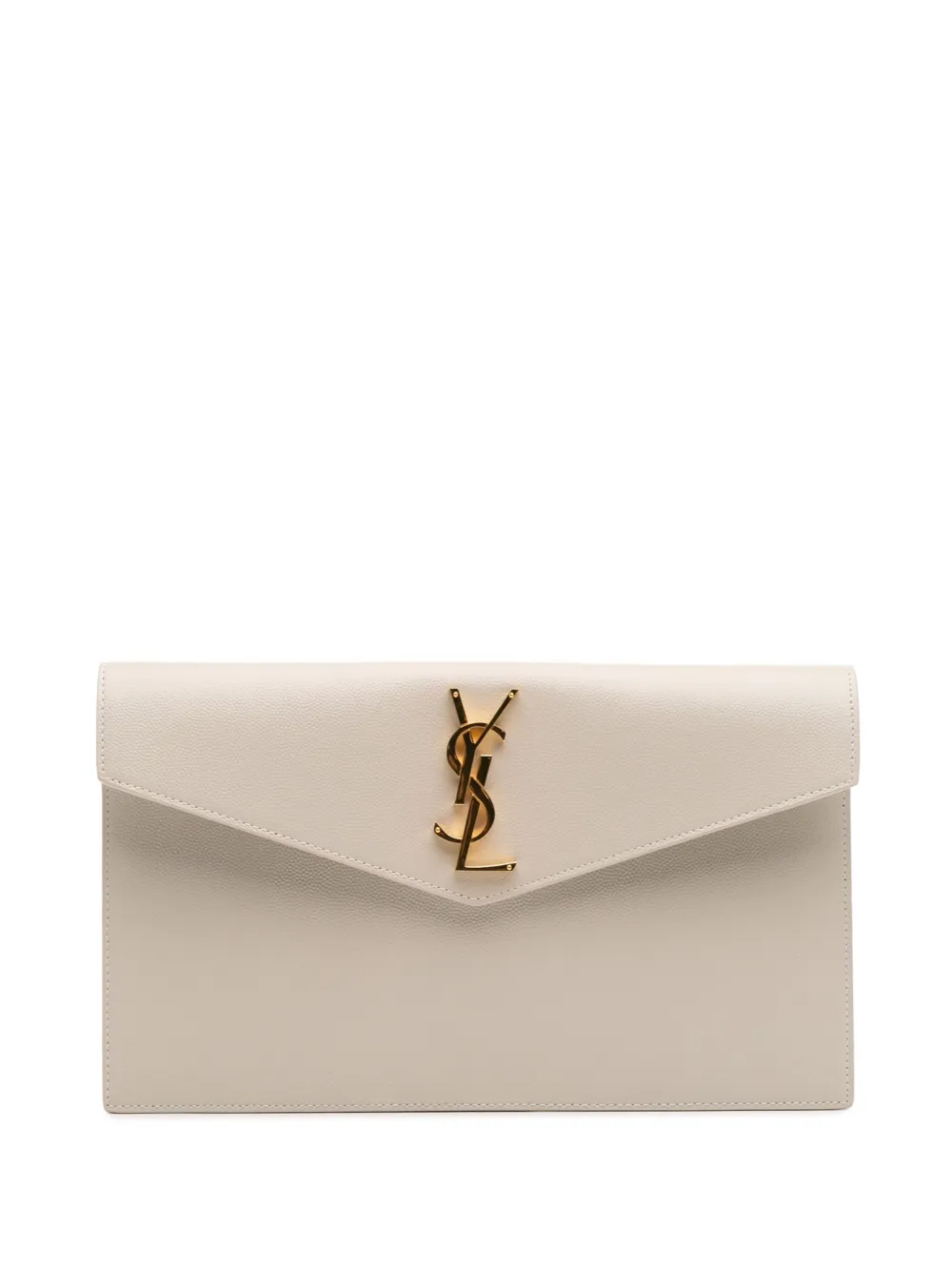 Pre-owned Saint Laurent 2023 Grain De Poudre Uptown Pouch Clutch Bag