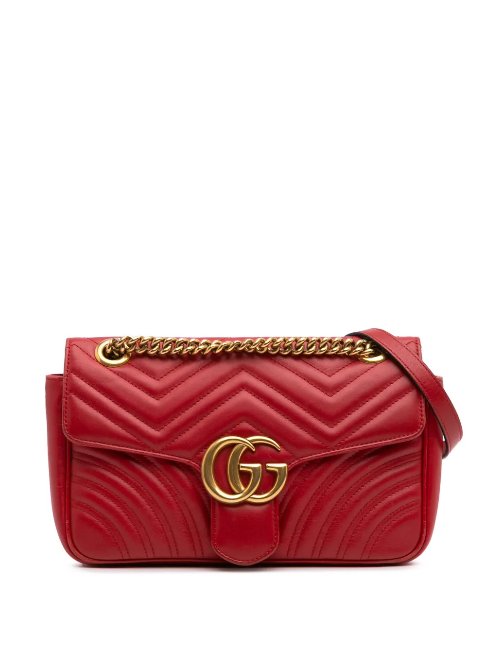 Pre-owned Gucci 2016-2025 Small Gg Marmont Leather Matelasse Flap Crossbody Bag
