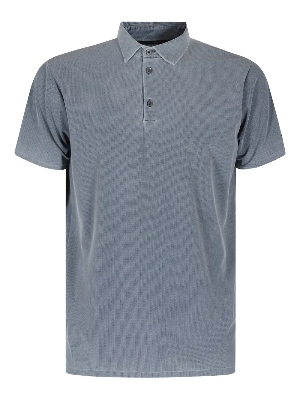 washed-effect piqué polo shirt