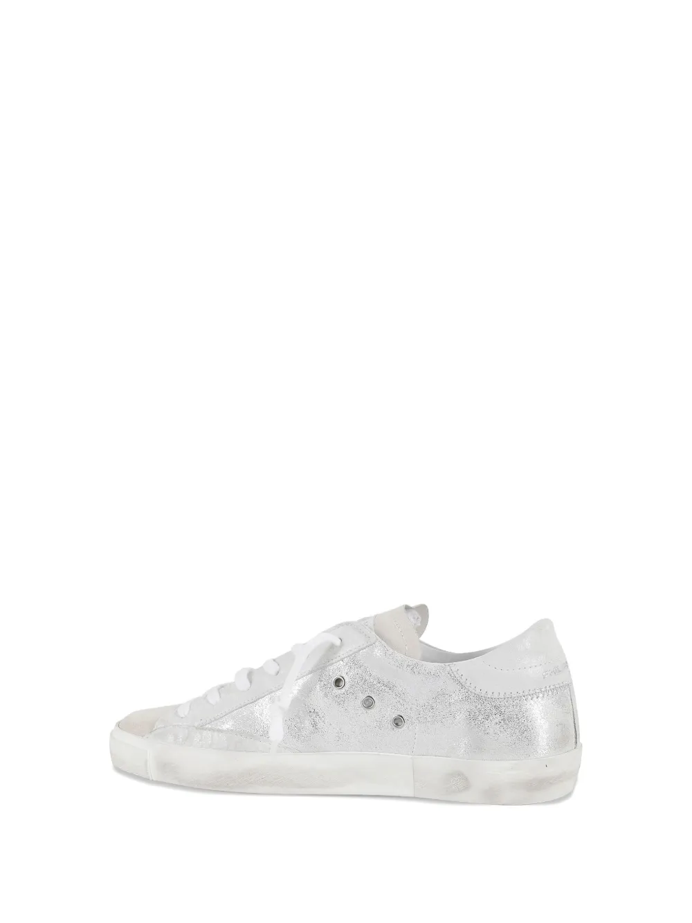 Philippe Model Paris Low-top leren sneakers Zilver