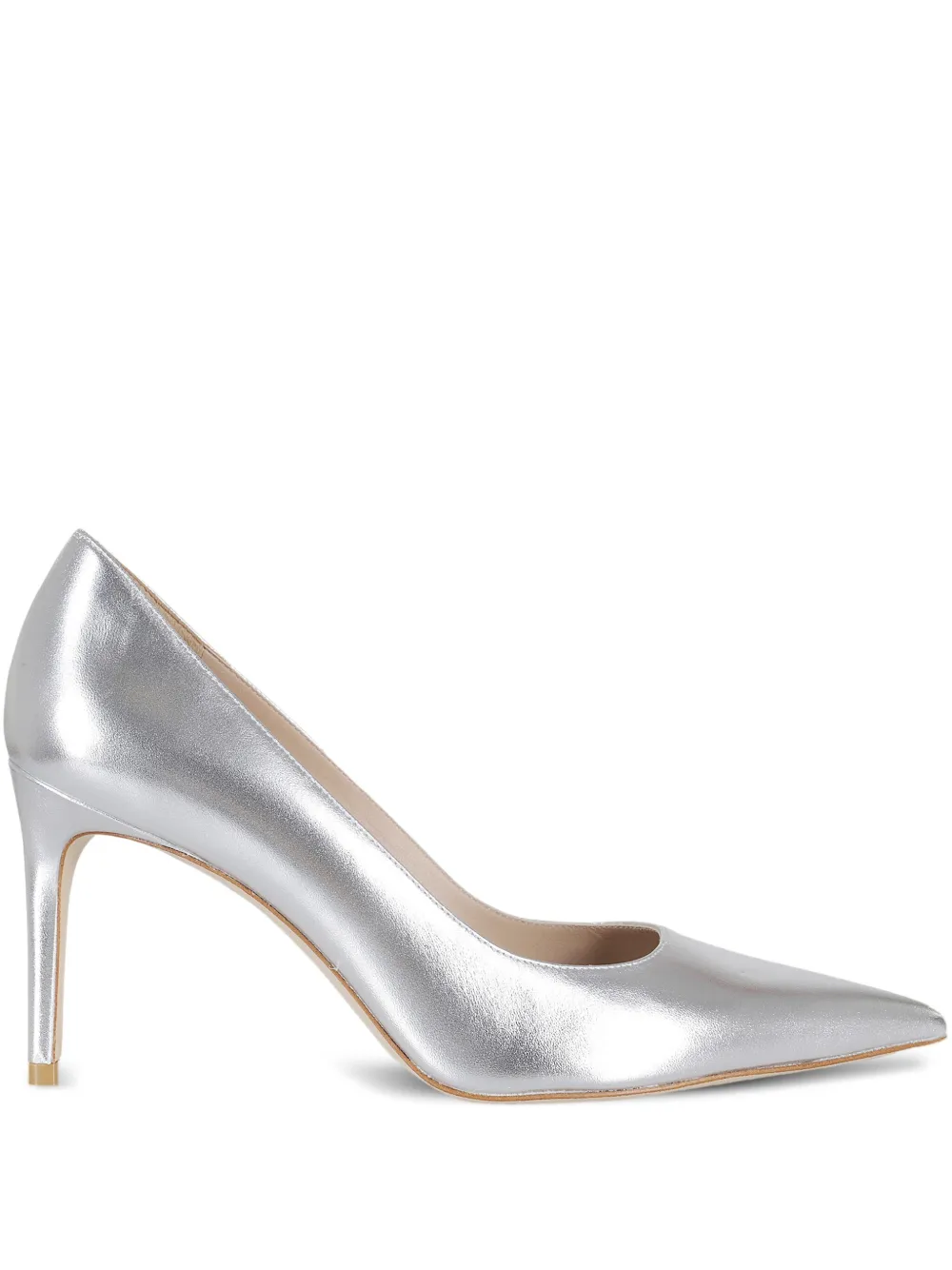 Stuart Weitzman 85mm leather heeled pumps Silver