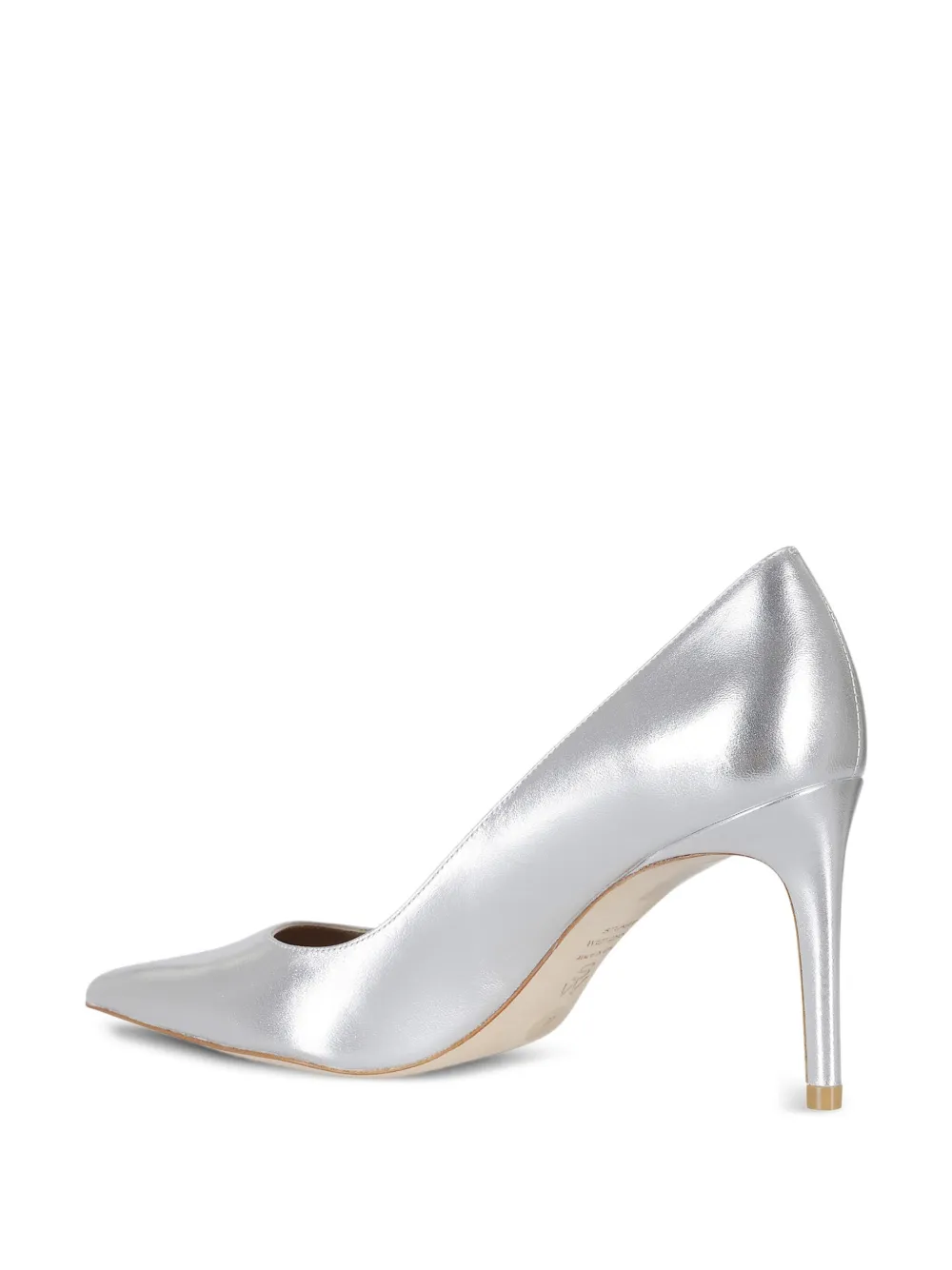 Stuart Weitzman 85mm leather heeled pumps Silver