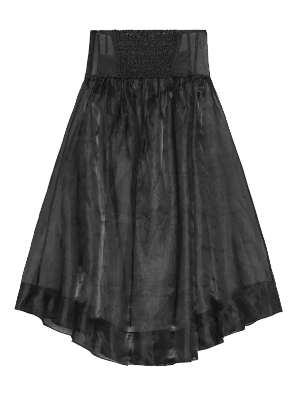 GANNI Organza Pocket Midi Skirt | Black | FARFETCH