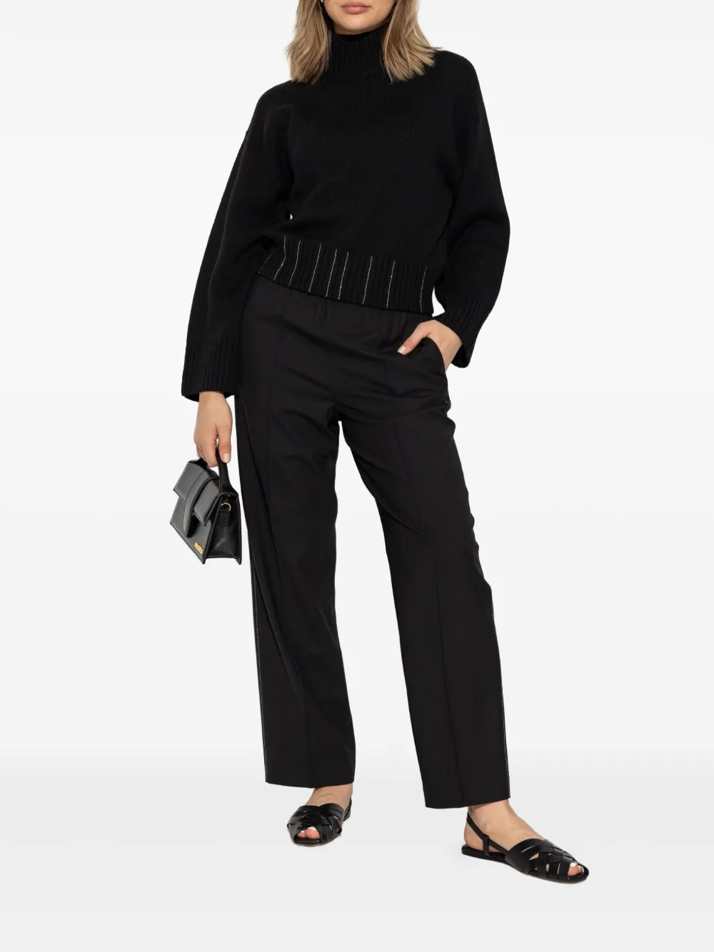 Fabiana Filippi creased straight-leg trousers - Zwart