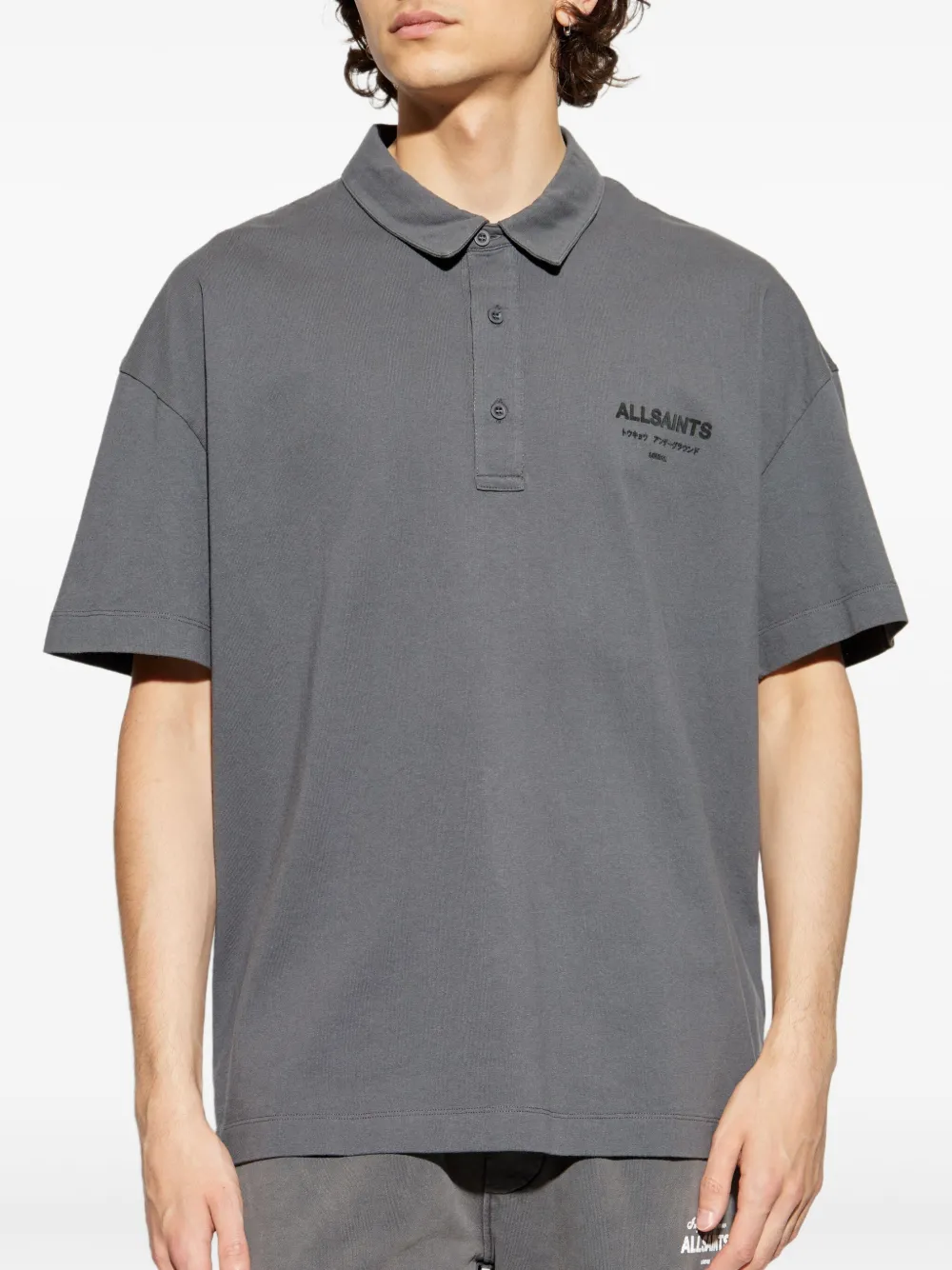 AllSaints Xander poloshirt Grijs