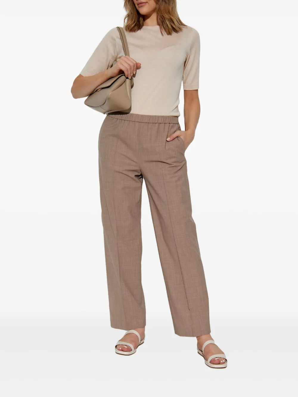 Fabiana Filippi Fijngebreid T-shirt Beige
