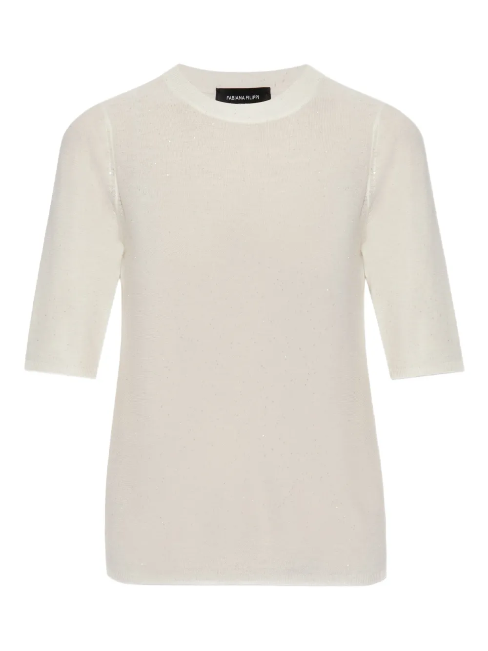 Fabiana Filippi T-shirt met pailletten Beige