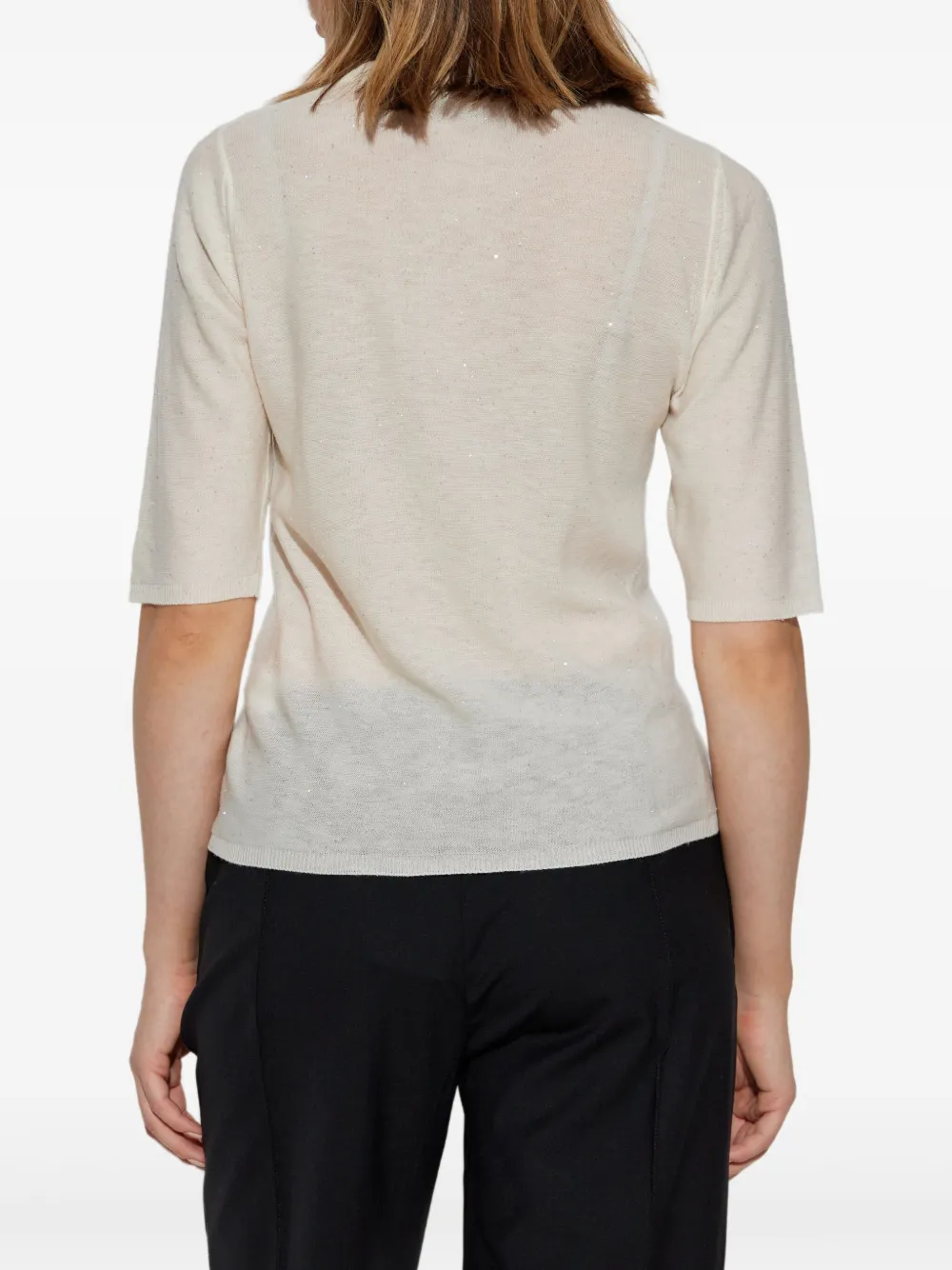 Fabiana Filippi T-shirt met pailletten Beige