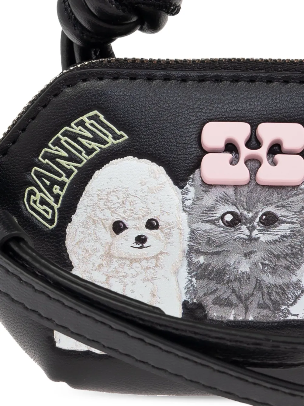 GANNI Leren shopper Zwart