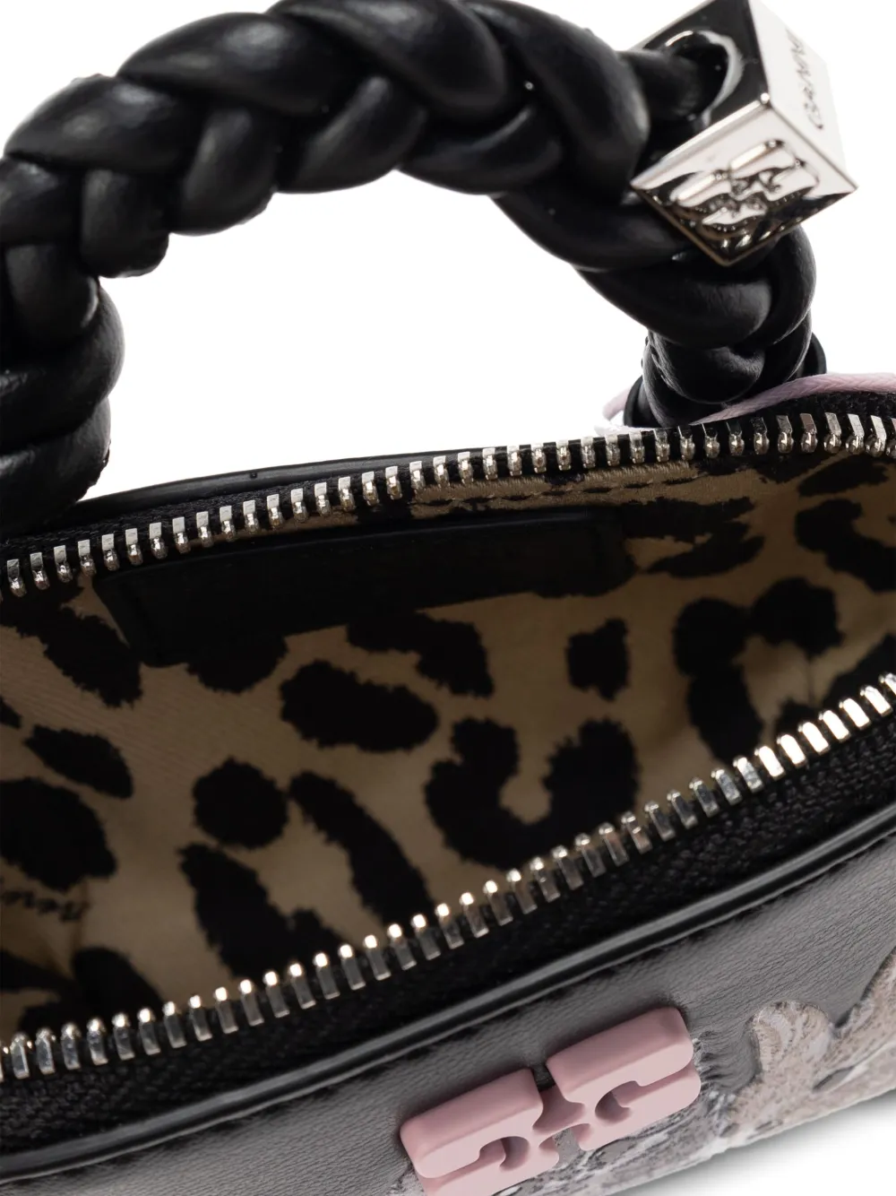 GANNI Leren shopper Zwart