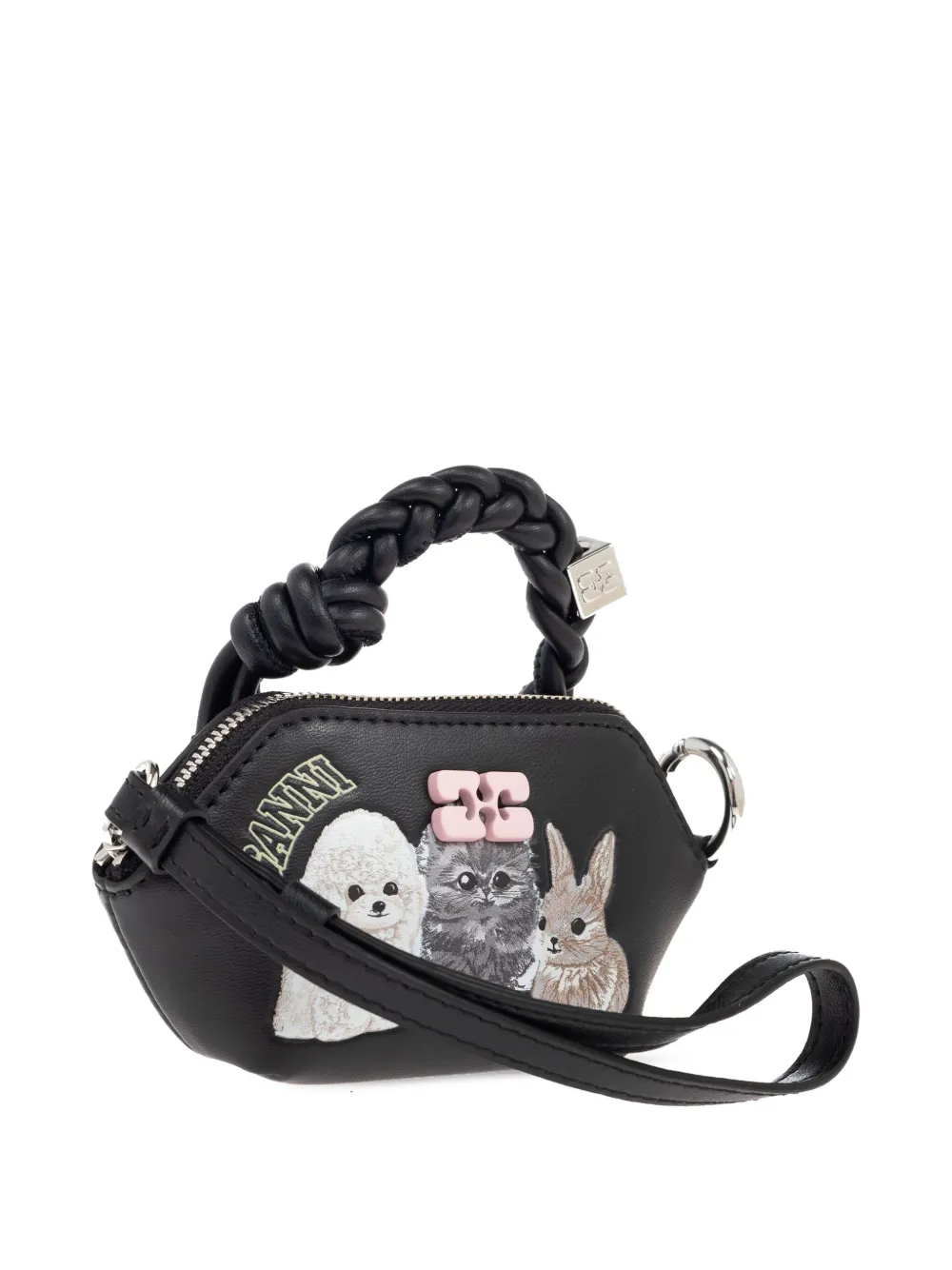 GANNI Leren shopper Zwart