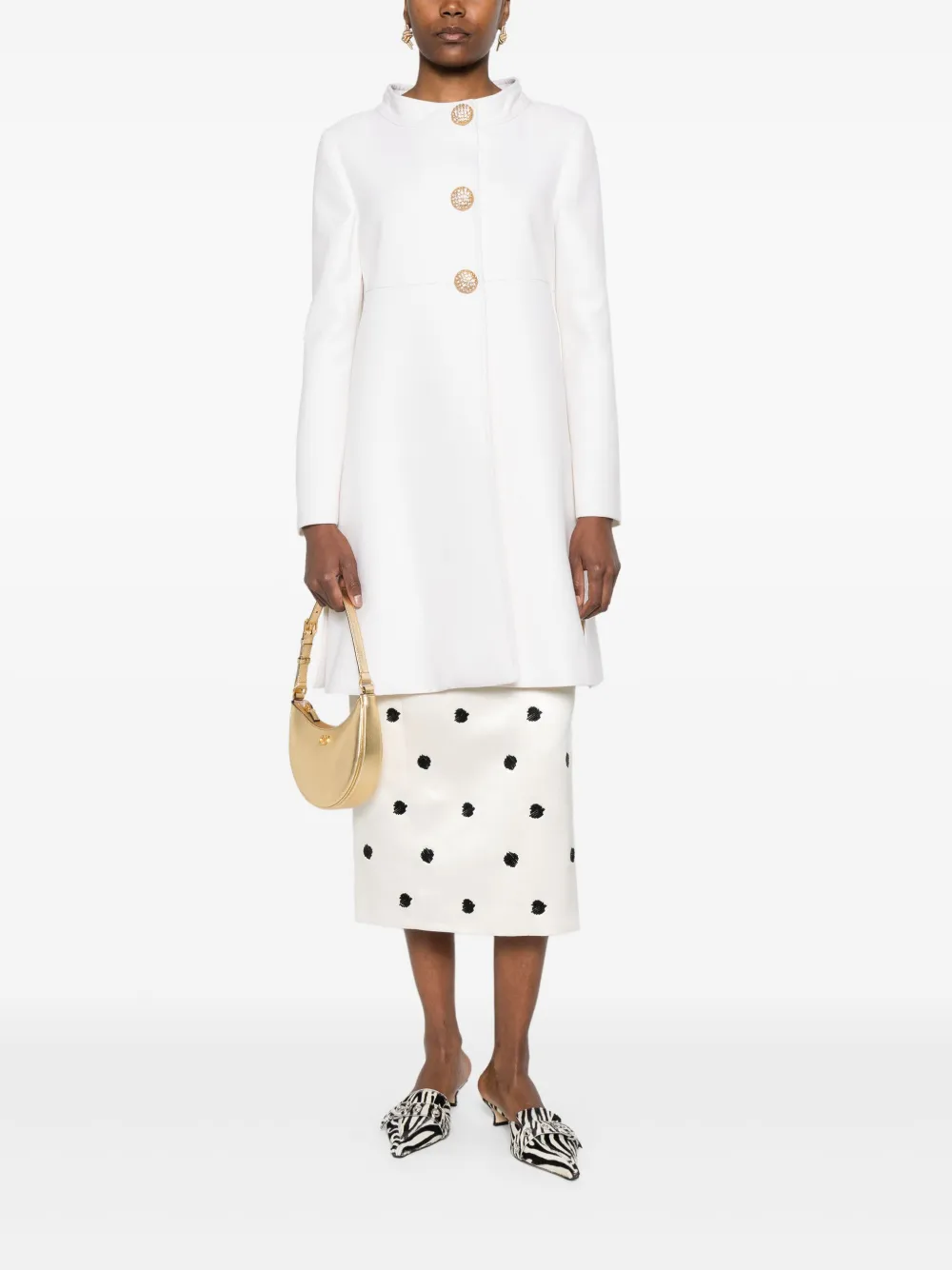 Valentino Garavani Jas met enkele rij knopen Beige