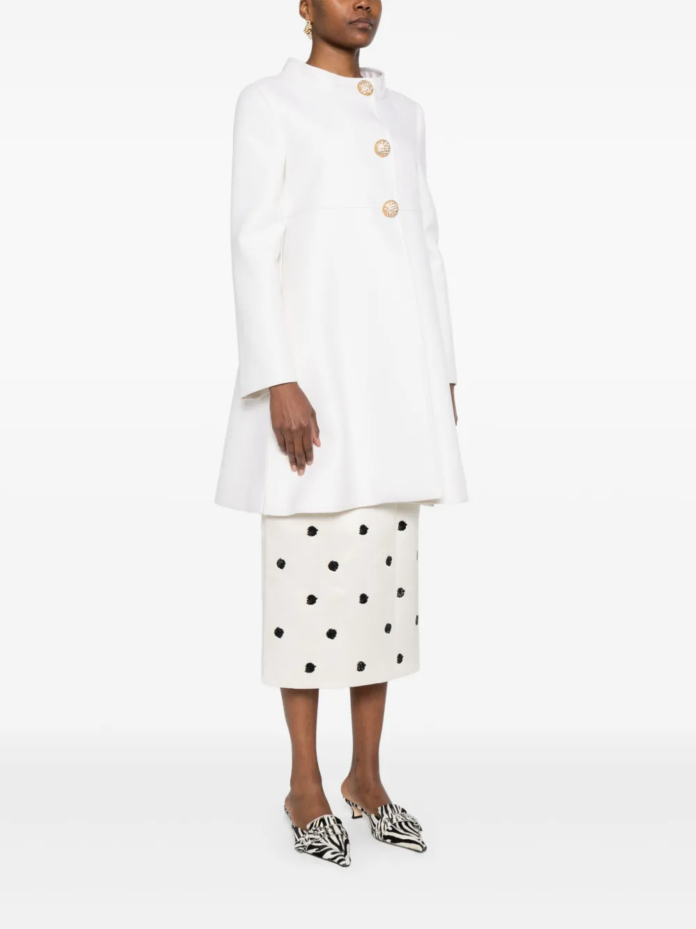 Valentino Garavani Jas met enkele rij knopen Beige