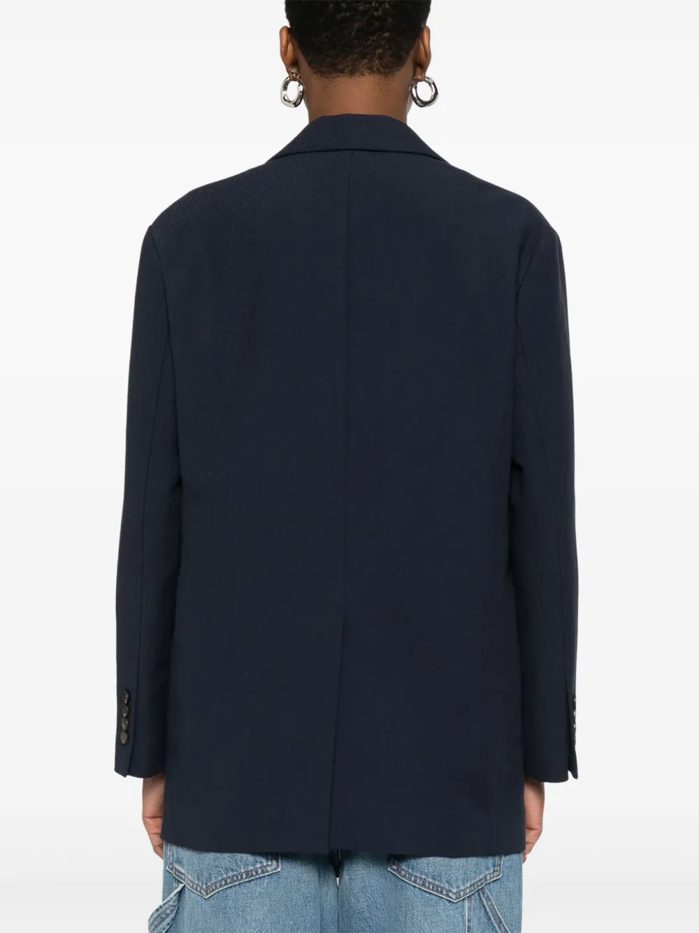 Brunello Cucinelli Blazer met enkele rij knopen Blauw